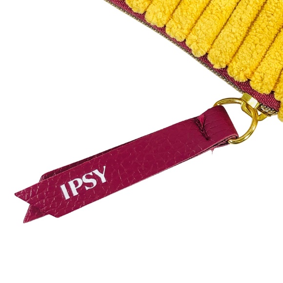 September 2020 Chenille Corduroy in Maroon & Yellow Ipsy Makeup Glam Bag - Picture 4 of 4